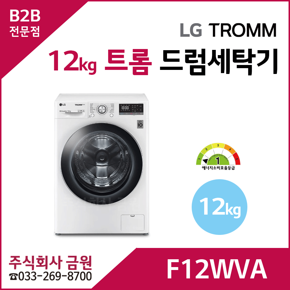 LG 12kg 트롬 드럼세탁기 F12WVA