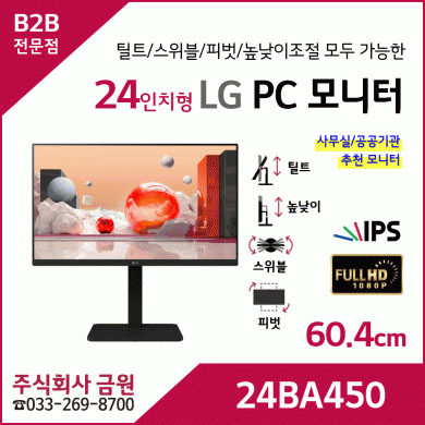 LG전자 24인치 LED 모니터 24BA450