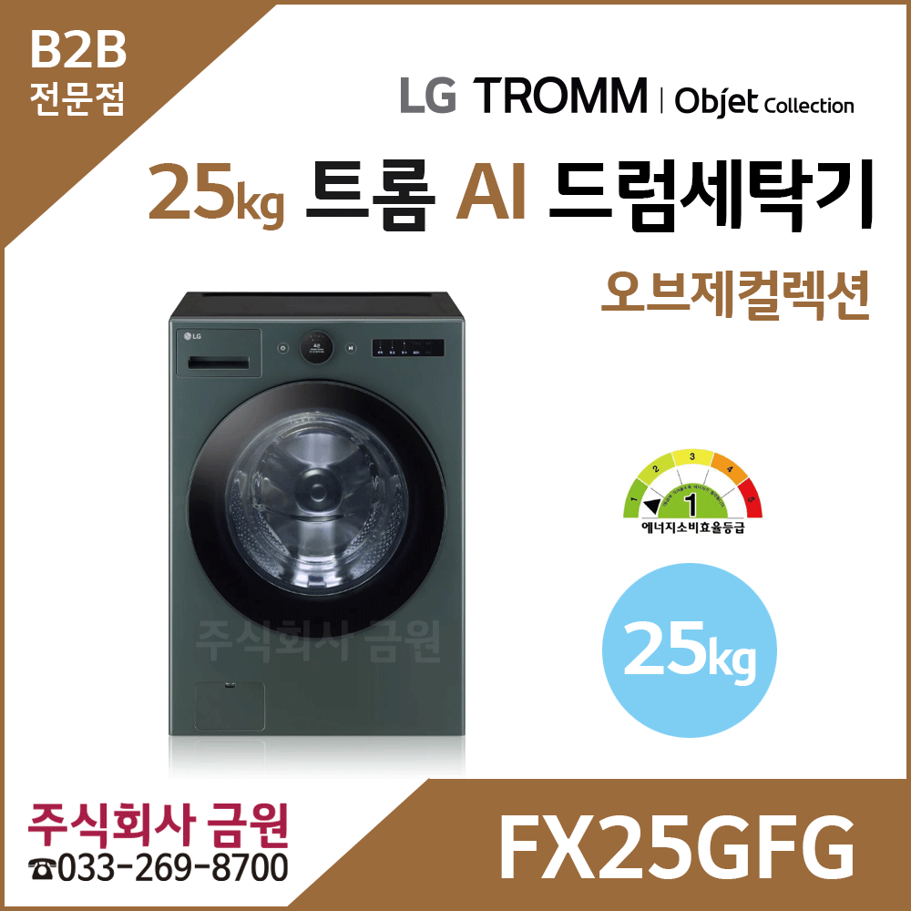 LG 트롬 25kg AI 오브제컬렉션 드럼세탁기 FX25GFG