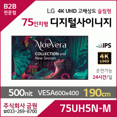 LG전자 75인치 디지털사이니지 75UH5N-M
