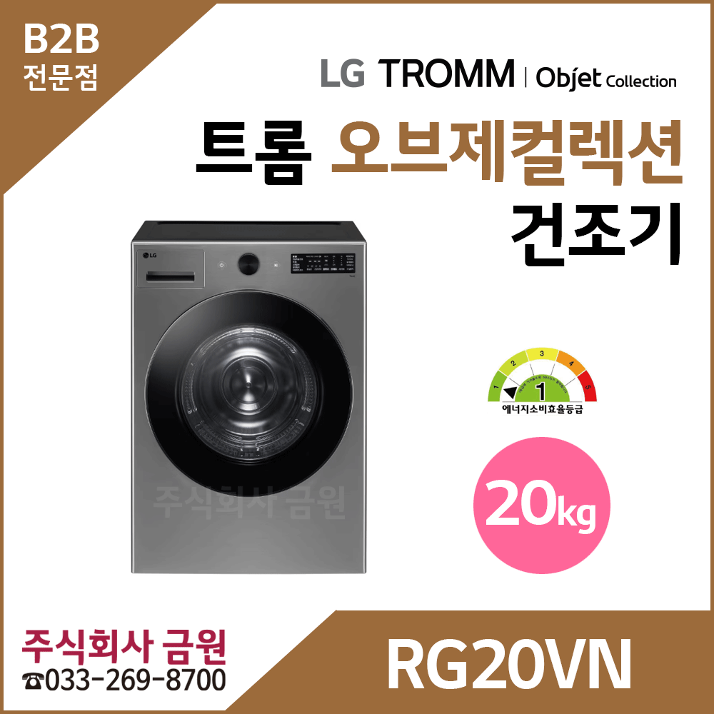 LG 트롬 20kg 전기식 건조기 RG20VN