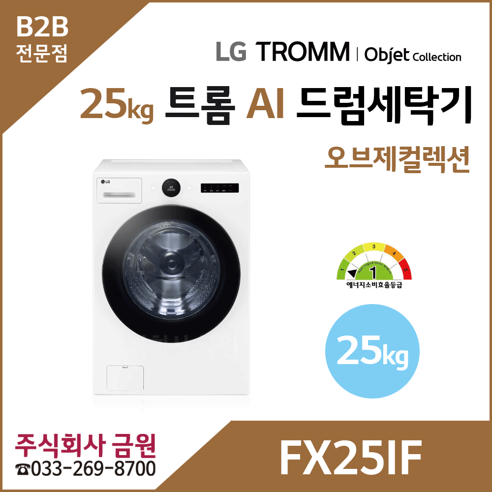 LG 트롬 25kg AI 오브제컬렉션 드럼세탁기 FX25IF