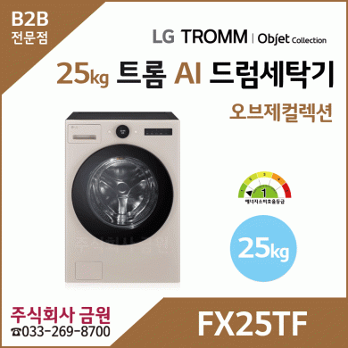 LG 트롬 25kg AI 오브제컬렉션 드럼세탁기 FX25TF