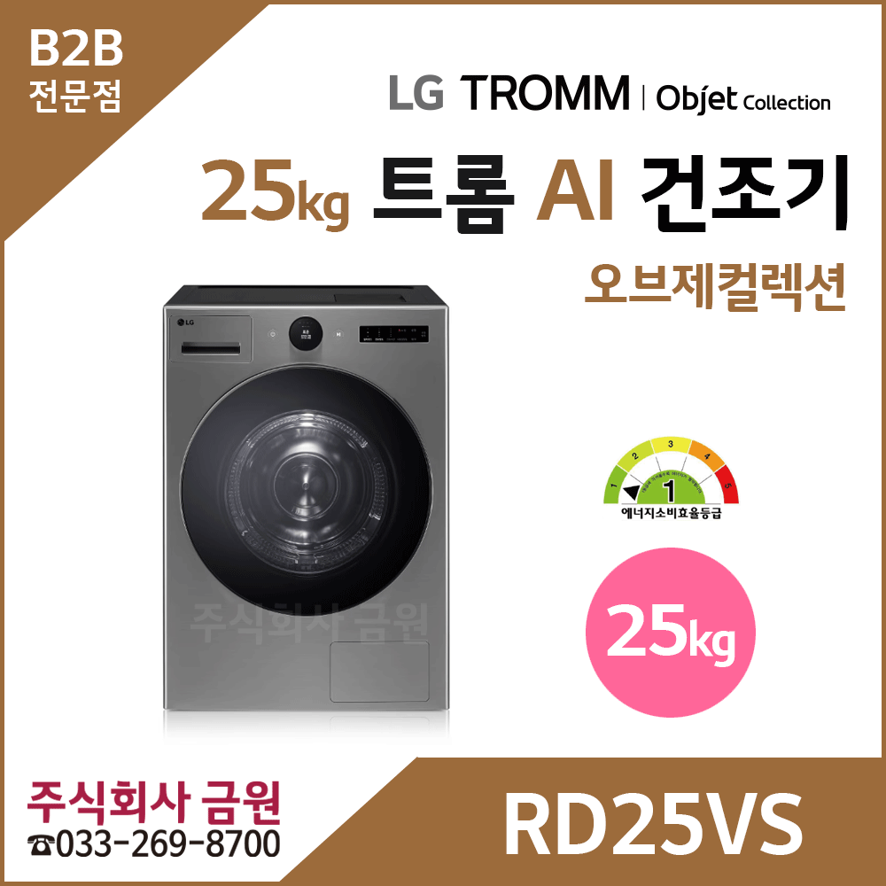 LG 트롬 AI 오브제컬렉션 건조기 25kg RD25VS