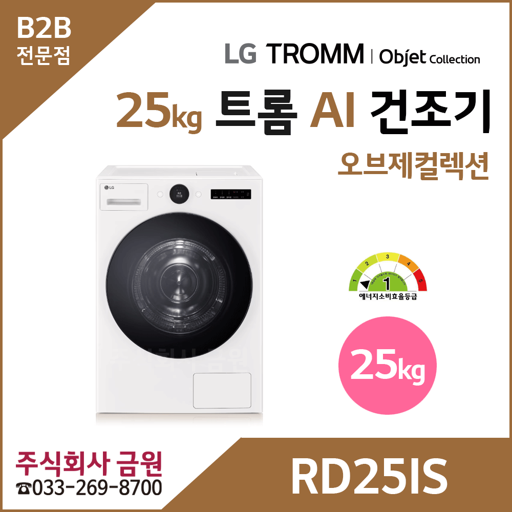 LG 트롬 AI 오브제컬렉션 건조기 25kg RD25IS