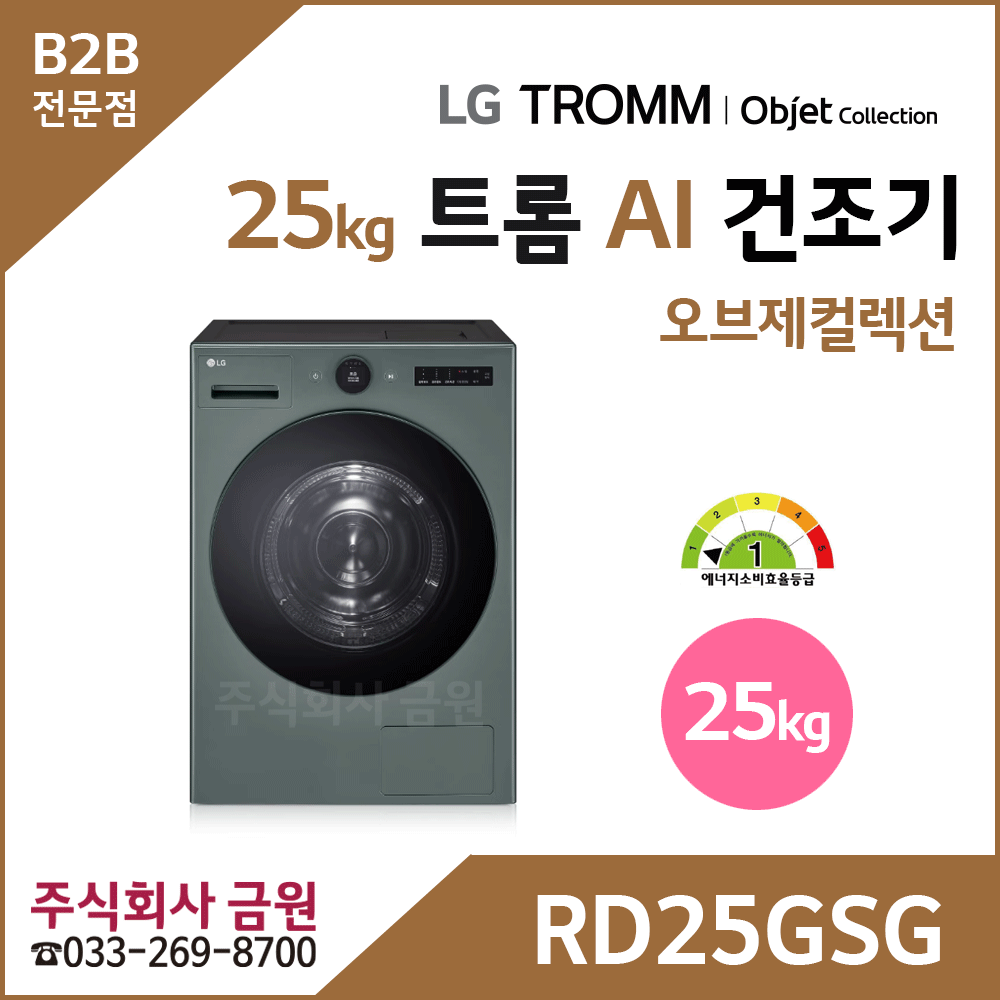 LG 트롬 AI 오브제컬렉션 건조기 25kg RD25GSG