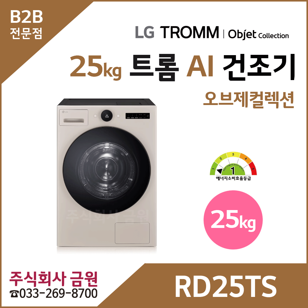 LG 트롬 AI 오브제컬렉션 건조기 25kg RD25TS