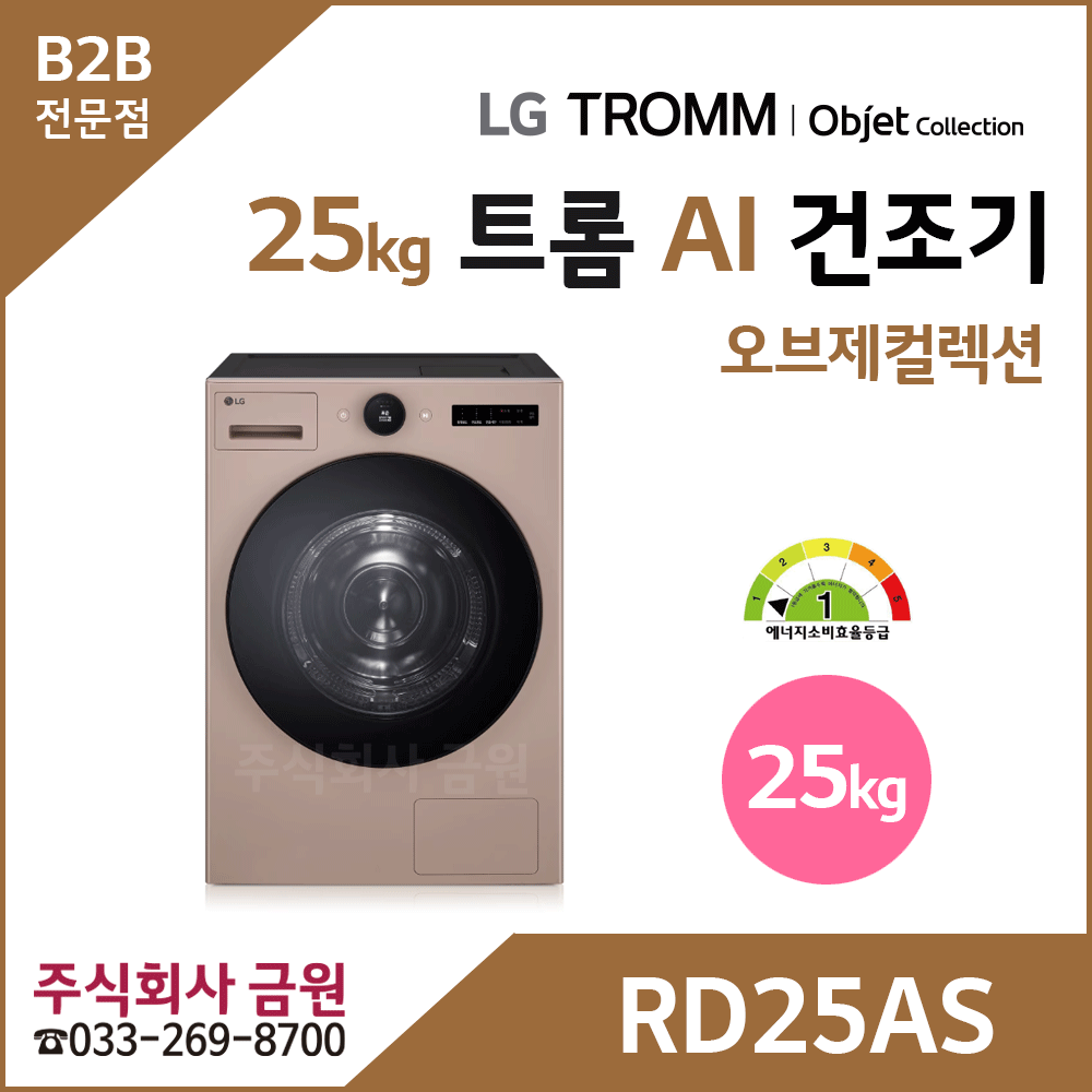 LG 트롬 AI 오브제컬렉션 건조기 25kg RD25AS