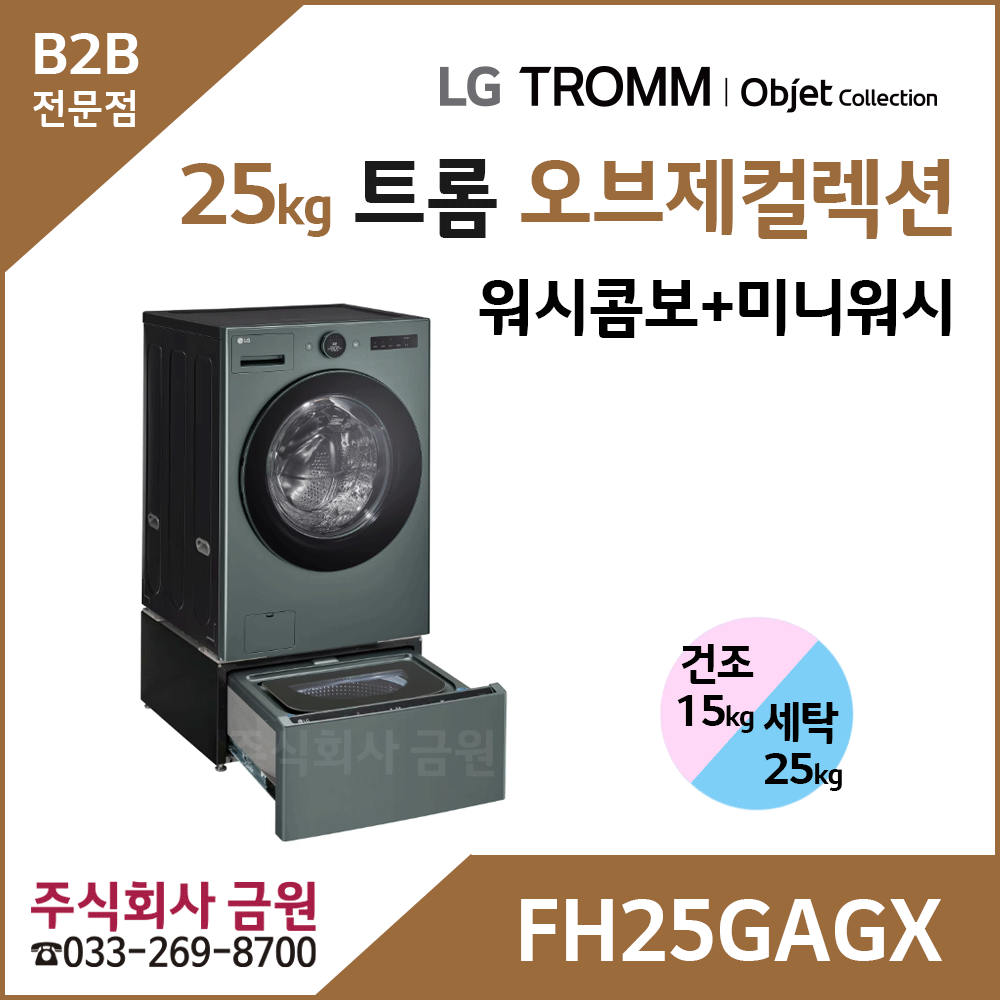 LG 트롬 오브제컬렉션 워시콤보 + 미니워시 FH25GAGX