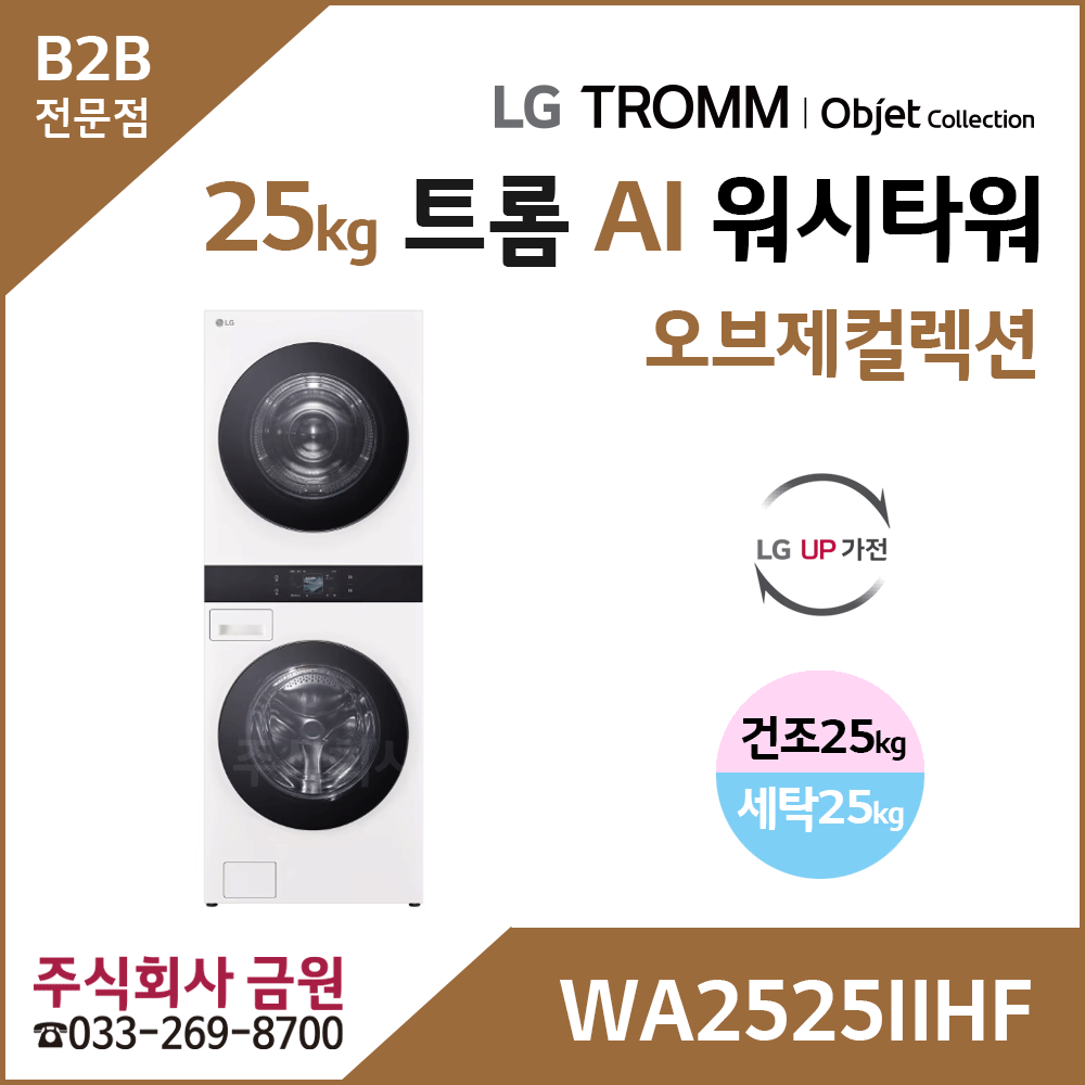 LG 트롬 AI 오브제컬렉션 워시타워 WA2525IIHF