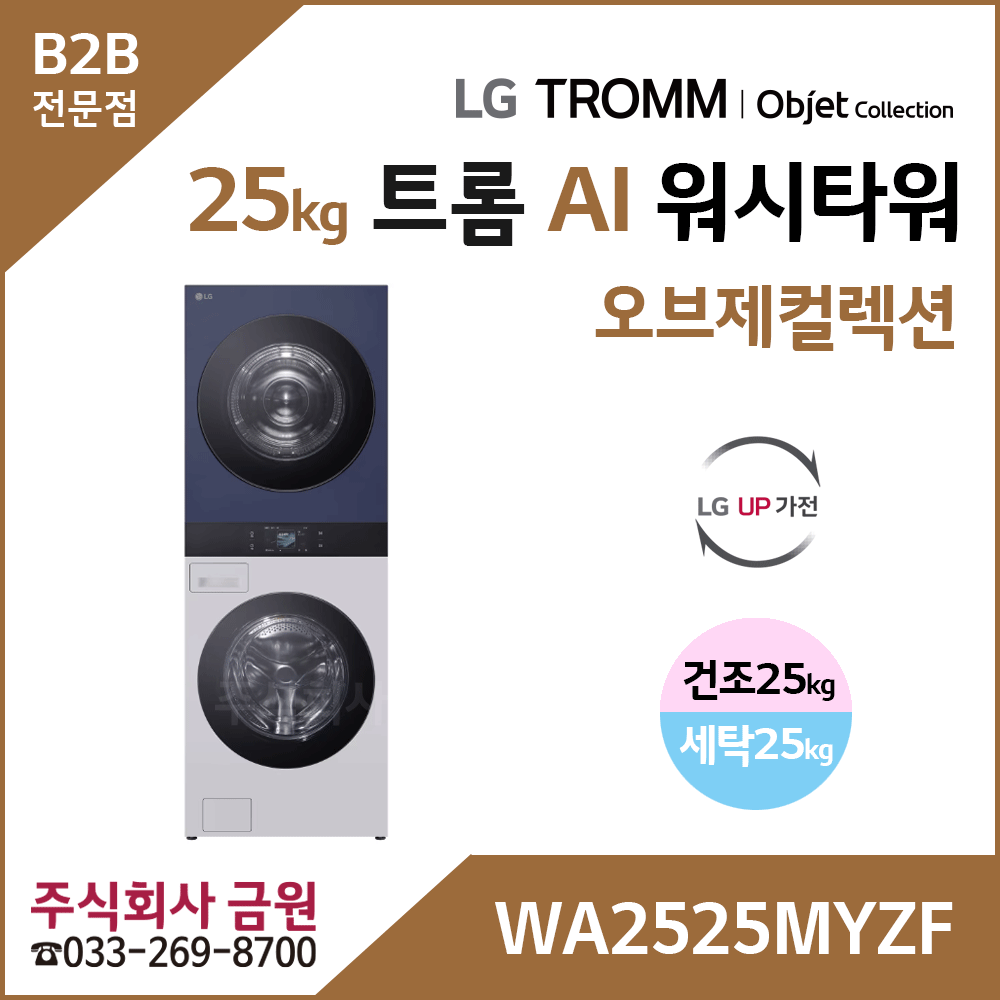 LG 트롬 AI 오브제컬렉션 워시타워 WA2525MYZF
