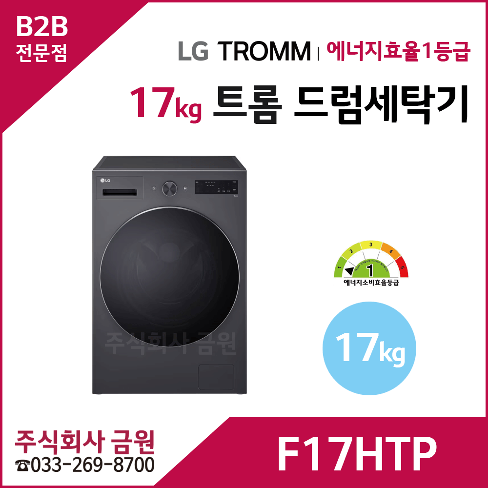 LG 17kg 트롬 드럼세탁기 F17HTP